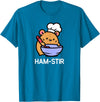 Hamster, Ham-stir Funny Jokes Sarcastic T-Shirt - Unisex-Adults & Kids - Black - Small - Short Sleeve - Cotton Blend - Classic Fit - Crew Neck - T-Shirt - Sapphire Blue