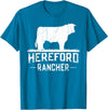 Farm and Hereford Cow for Men and Cattle Clothing Hereford Rancher - Hereford Cow For Cattle Farmer T-Shirt - Sapphire Blue
