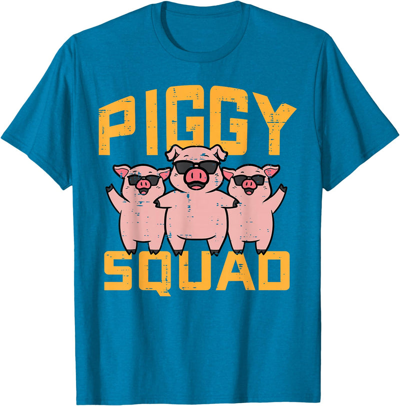 Pig Lover Shirts For Men Women Kids Pig Lover Piggy Squad Hog Farmer Crew Swine Women Men Kids T-Shirt - Sapphire Blue