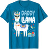 Family Matching Llama Birthday Party Supplies Daddy Llama Dad Of The Birthday Boy Girl Llama Birthday T-Shirt - Sapphire Blue