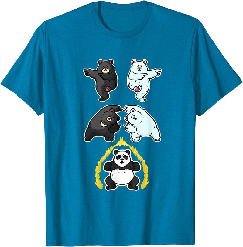 Wowsome! Panda Fusion Funny Panda Bear Lovers T-Shirt - Sapphire Blue