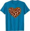 Animal Giraffe Print Clothing Heart Giraffe Pattern for Giraffe Lover T-Shirt - Sapphire Blue