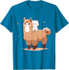 Funny Llama Alpaca Animal Lover Gifts Clothing Llama Alpaca Cat T-Shirt - Sapphire Blue