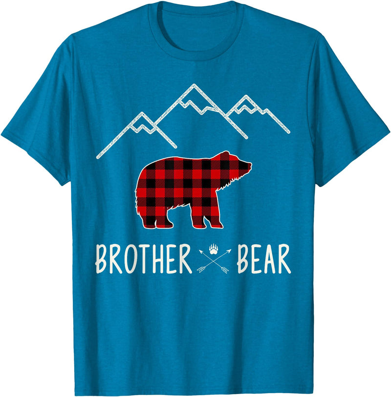 Zum2 Mama Bear Gifts Mama Bear Gift - Buffalo Plaid Brother Bear T-Shirt - Sapphire Blue