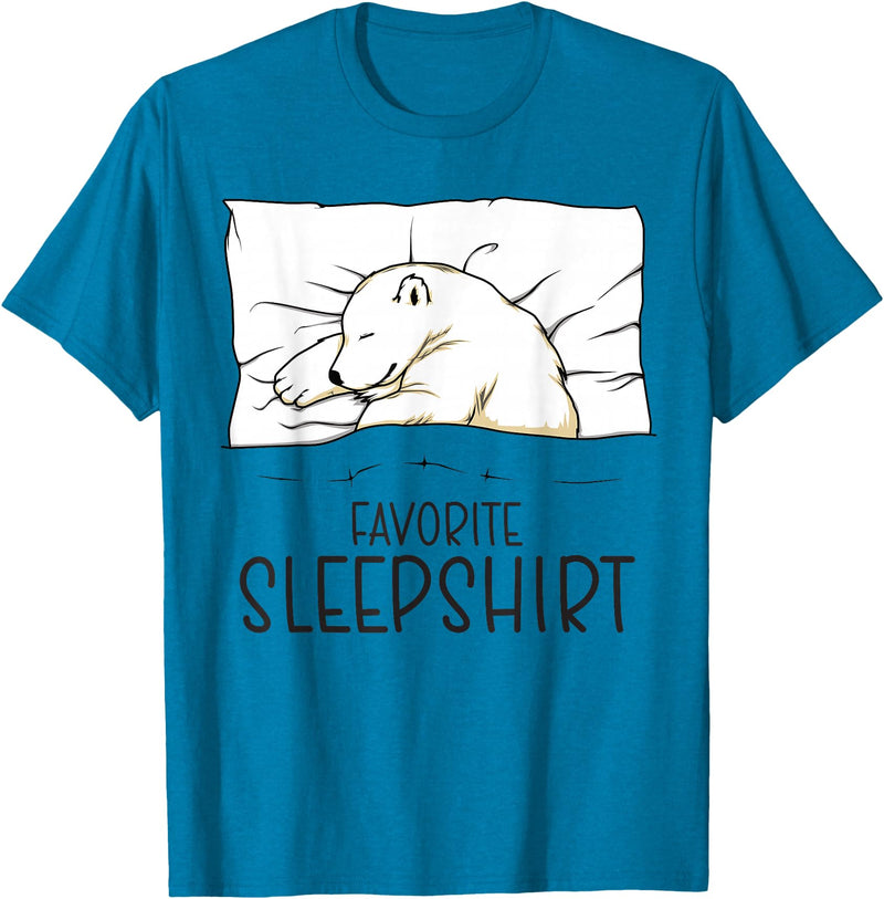 Sleeping & Napping Shirt Gifts For Nap Lovers Favorite Sleepshirt, Napping Polar Bear Pajama T-Shirt - Sapphire Blue
