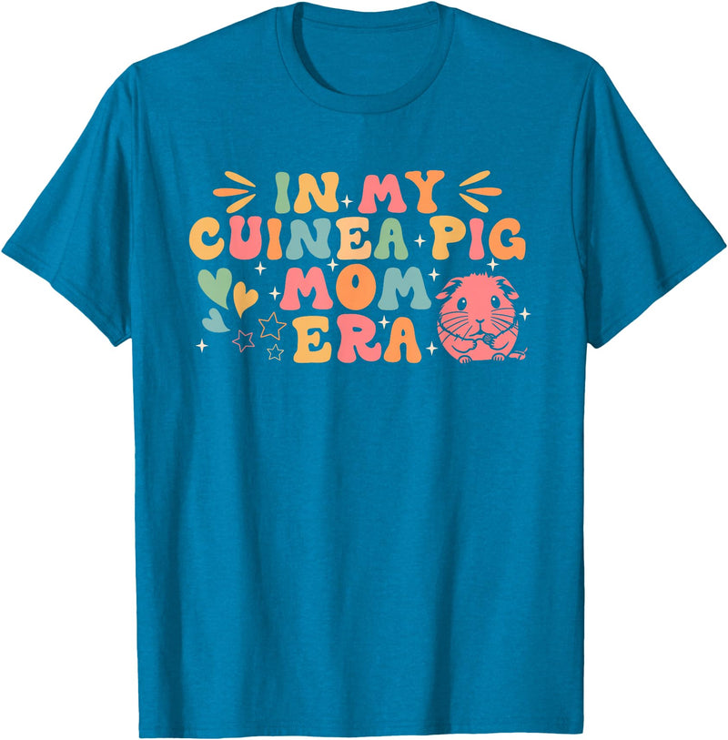 In My Guinea Pig Mom Era Funny Groovy Guinea Pig Mothers Day T-Shirt - Sapphire Blue