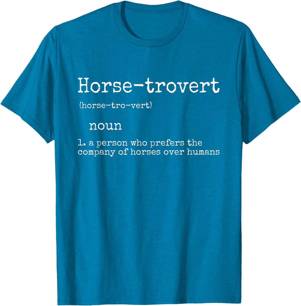 Horse By Design Tee Company Horse Gifts for Women Men Funny Equestrian Horse-trovert T-Shirt - Sapphire Blue