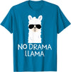 No Drama No Pob-Llama Alpaca Gifts No Drama Llama Alpaca with Sunglasses Llama Lovers Gift T-Shirt - Sapphire Blue
