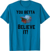 Bradley Rex Betta Fish Design, Fish-Lovers, Funny Pun T-Shirt - Sapphire Blue