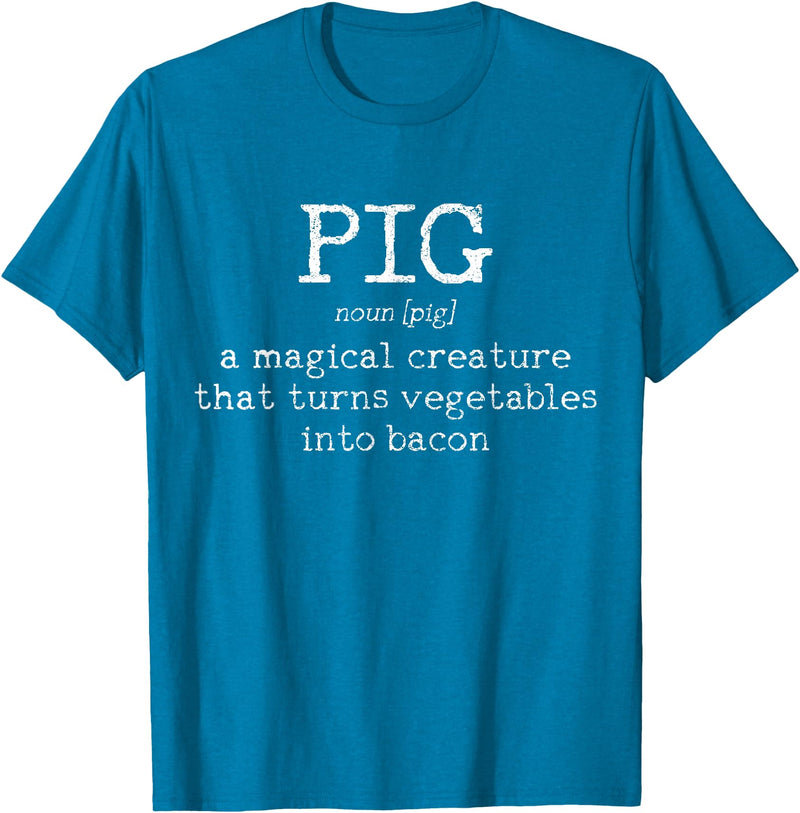 We Love Bacon - Chef Apparel & Gifts We Love Bacon Bacon Pig Definition Chef Funny Gift T-Shirt - Sapphire Blue