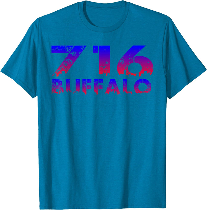 716 Tee's 716 Buffalo Skyline WNY pride T-Shirt - Sapphire Blue