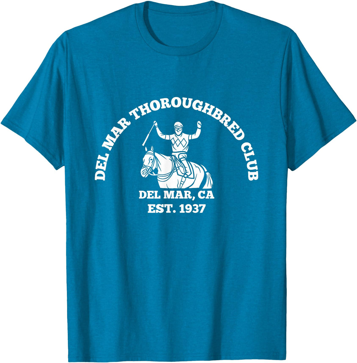 NANKANDOIT Del Mar Racetrack Horse Racing Breeders Del Mar Horse Racing California Race Track Thoroughbred Club T-Shirt - Sapphire Blue