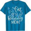 Cute Cat and Bunny Mom Design - Rabbit and Cat Owner T-Shirt in Sapphire Blue