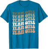 Groovy Bears Designs Team Otis Fat Bear Week Octobear Groovy Style Graphic 480 T-Shirt - Sapphire Blue