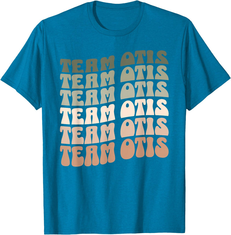 Groovy Bears Designs Team Otis Fat Bear Week Octobear Groovy Style Graphic 480 T-Shirt - Sapphire Blue