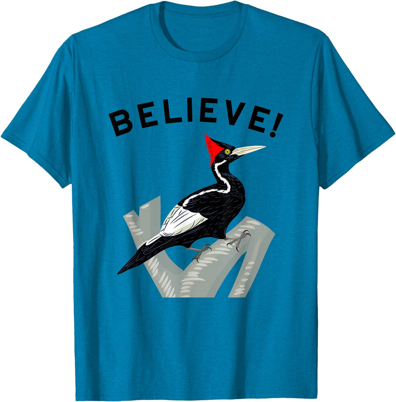 Birdwatching Gifts for Birders Endangered Ivory-Billed Woodpecker T-Shirt - Sapphire Blue