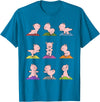 Sporty Animals & Meditating Pets Pig Yoga T-Shirt Funny Piglets In Yoga Poses Sports Tee T-Shirt - Sapphire Blue