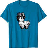 Emo Llama Tees Cute Emo Llama Kawaii Kids Boys Girls T-Shirt - Sapphire Blue