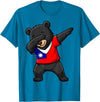 Taiwan Dabbing Bear Flag Tees Taiwan Formosan Bear Dab Pose T-Shirt - Sapphire Blue