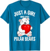 Funny Polar Bear Lover Apparel & Gift Ideas Polar Bear Just A Girl Who Loves Polar Bears Kids Girls T-Shirt - Sapphire Blue