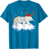 Cute Christmas Lights Santa Reindeer Polar Bear Santa Reindeer Polar Bear Christmas Light Santa Polar Bear T-Shirt - Sapphire Blue