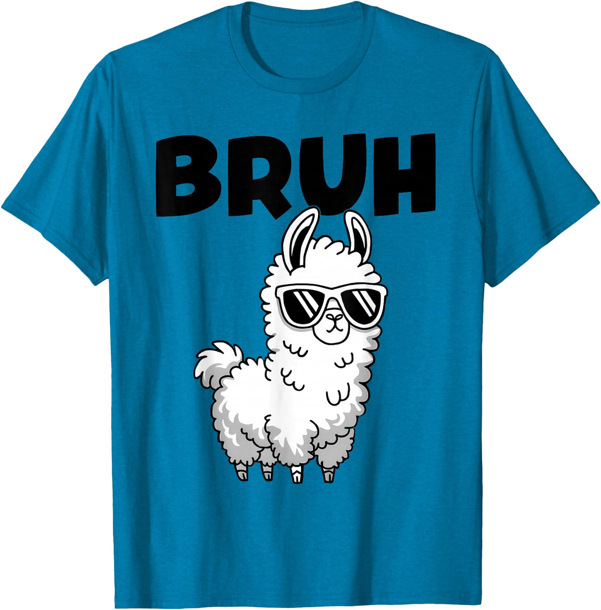 Bruh Llama Sunglasses by LazyPanda Bruh Llama Funny Alpaca Llama Boys Kids Girls Trendy Graphic T-Shirt - Sapphire Blue
