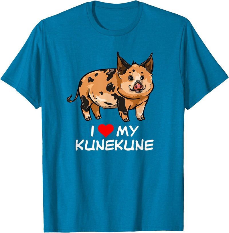 Angry Ant Graphics - Kunekune Pig Gifts I Love My Kunekune Pig T-Shirt - Sapphire Blue