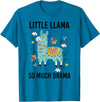 Llama Shirt Kids Boys Toddler Little Llama So Much Drama T-Shirt - Sapphire Blue