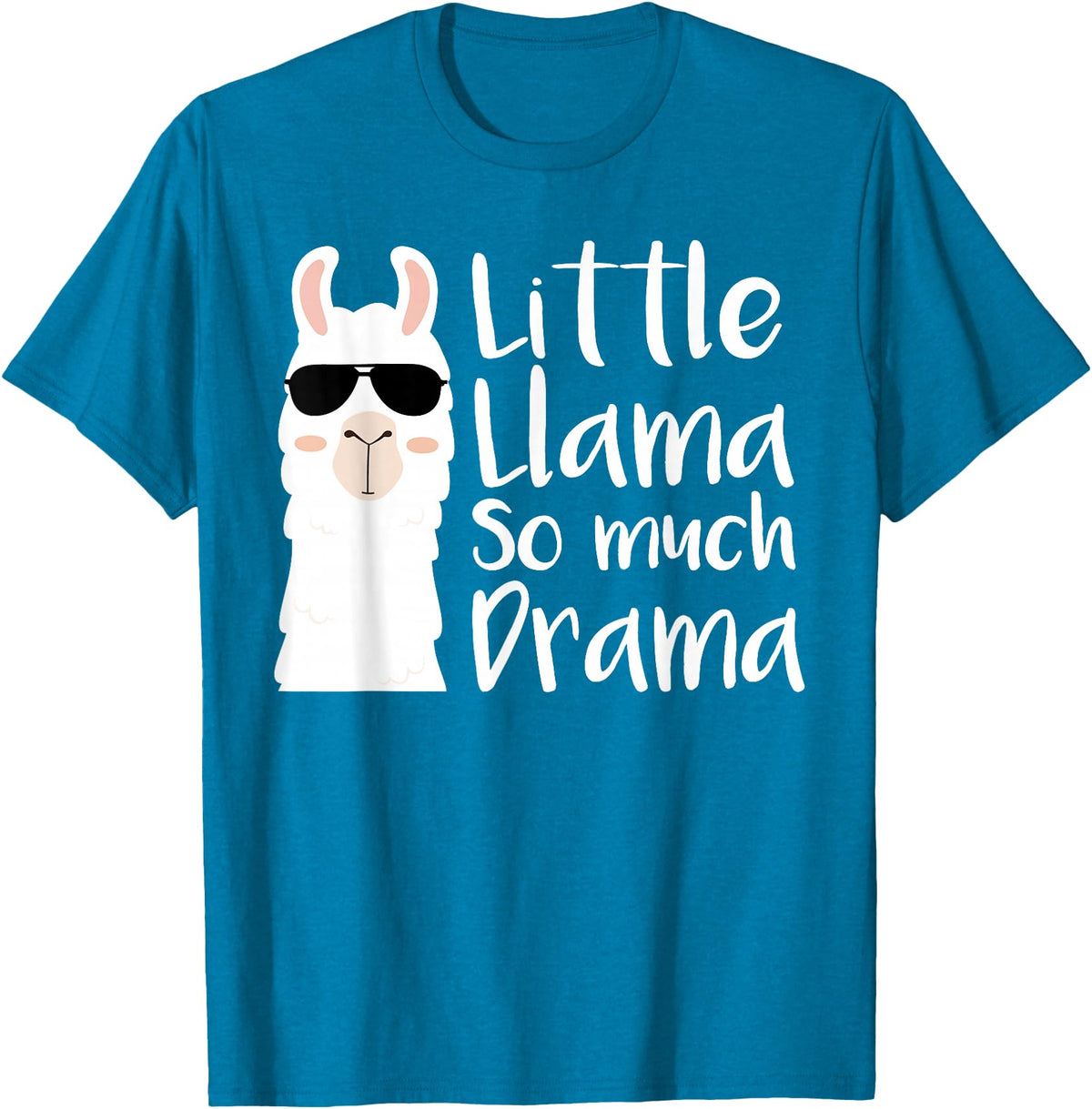 Mommy & Me Llama Co. Little Llama So much Drama Cool Kids Matching Family T-Shirt - Sapphire Blue