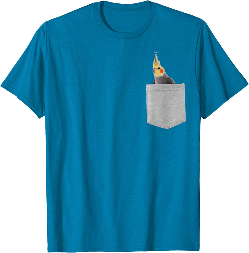 Animal in Your Pocket Cockatiel Bird T-Shirt - Sapphire Blue