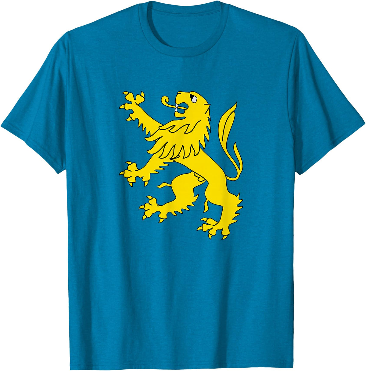 Superdesigns Gold Lion Rampant T-Shirt - Sapphire Blue