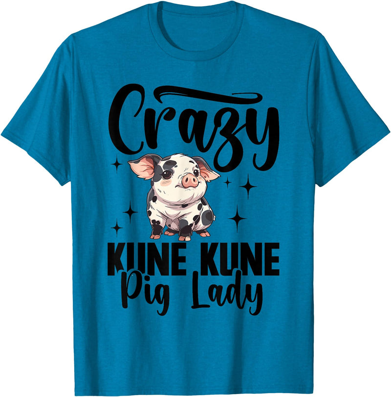 Kune Kune Pig Accessories & KuneKune Clothes Kune Kune Pig Girl Accessories for Women Kunekune Pig T-Shirt - Sapphire Blue