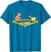 Mr Ben Thanksgiving Police Line Do Not Cross Pig and Chicken Funny Food T-Shirt - Sapphire Blue