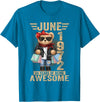 June Cute Teddy Bear birthday gifts for women 54 Year Old June 1972 Teddy Bear 54th Birthday Women T-Shirt - Sapphire Blue