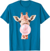 FunnyGiraffeCo. Cute Giraffe Bubble T-Shirt - Sapphire Blue