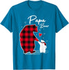 Family Bear Matching Christmas Buffalo Plaid Papa Bear Christmas Pajama Red Buffalo Plaid T-Shirt - Sapphire Blue