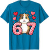 Guinea pig 67 Meme Valentines Cute 67 Heart Guinea Pig Love T-Shirt - Sapphire Blue