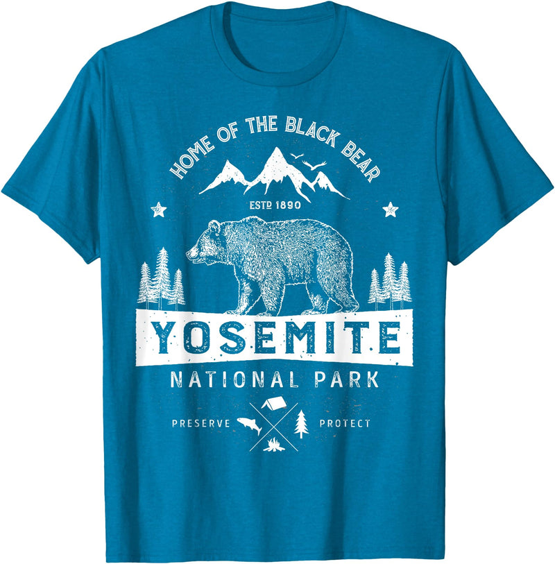 Lique National Park Yosemite National Park T shirt California Bear Vintage Gifts T-Shirt - Sapphire Blue