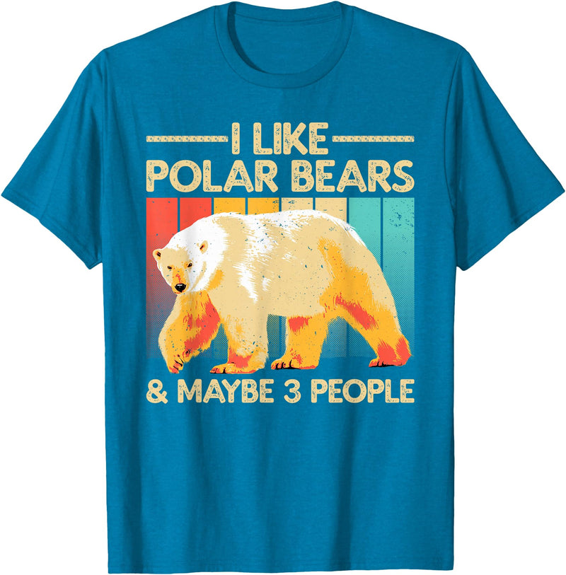 Polar Bear Gift Polar Bear Accessories & Stuff Cute Polar Bear Design For Men Women Kids Polar Bear Lover T-Shirt - Sapphire Blue