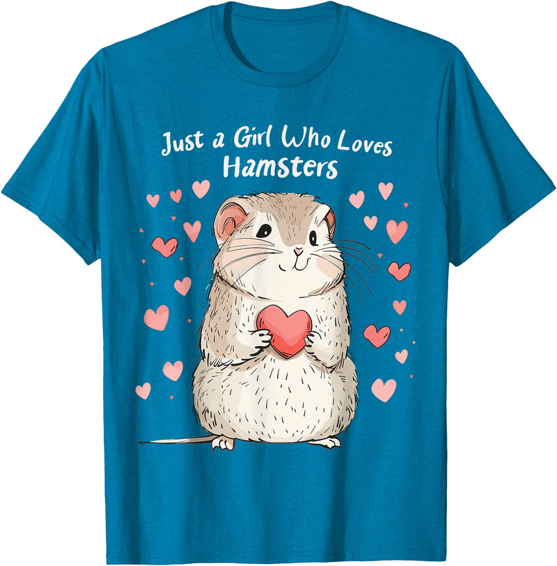 Cute Hamster Lovers Gift This Girl Loves Her Hamster T-Shirt - Sapphire Blue