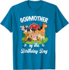 Vintage Retro Birthday Godmother Of The Birthday Boy Party Cow Farm 1St Birthday T-Shirt - Sapphire Blue