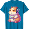 Funny Cute Hamster Gamer Adorable Video Game Animal Design T-Shirt - Sapphire Blue