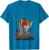 Mountain Lion Prowling and almost about to attack Mountain Lion on The Hunt and About to Pounce T-Shirt - Sapphire Blue
