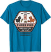 Slightly Unhinged Heather Three Pigs Construction Co. Logo T-Shirt - Sapphire Blue