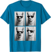 Funny Animal Selfie Booth Tee Cool Llamas Sunglasses Jungle Animal Meme Selfie Booth T-Shirt - Sapphire Blue