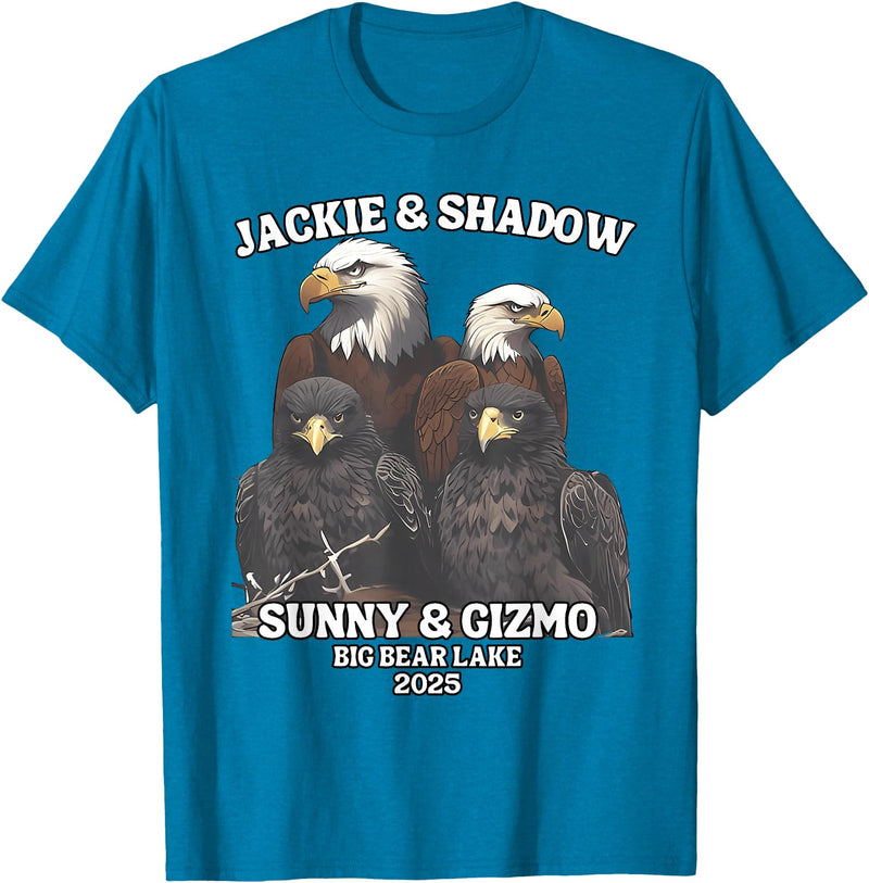 Jackie and Shadow Bald Eagle Family Tee Jackie and Shadow Sunny and Gizmo Big Bear Lake 2025 T-Shirt - Sapphire Blue