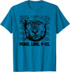 P22 Mountain Lion Tee Shirts for Nature Lovers P-22 Mountain Lion Legend LA California Art P22 Peace Love T-Shirt - Sapphire Blue