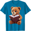 Funny Teddy Bear reading a book: Graphic for bear lovers T-Shirt - Sapphire Blue