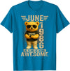 June 1986 40th Birthday Gifts for Men Women 40 Year Old June 1986 Teddy Bear 40th Birthday Men Women T-Shirt - Sapphire Blue
