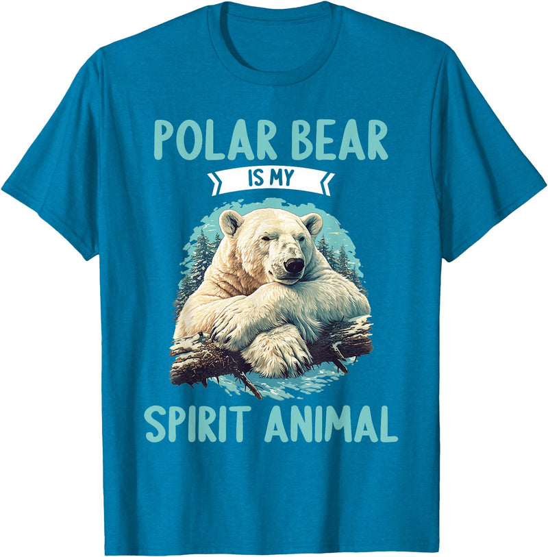 Polar Bears Polar Bear Lovers Shop Polar Bears Polar Bear is my spirit animal T-Shirt - Sapphire Blue